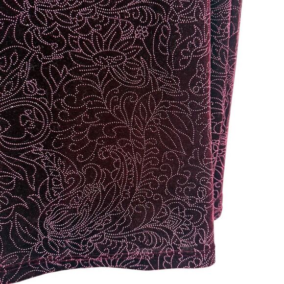 Coldwater Creek Cowl Neck Burgundy Velvet Long Sleeve Top Stretch NWT sz XL - Picture 11 of 16